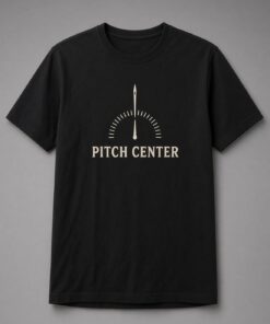Pitch Center Guitar Tuner unisex t-shirt in black with tuner dial with the needle at dead centre