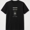 Split Channel Mixing Console unisex t-shirt in black with mixing console strips with knobs and faders